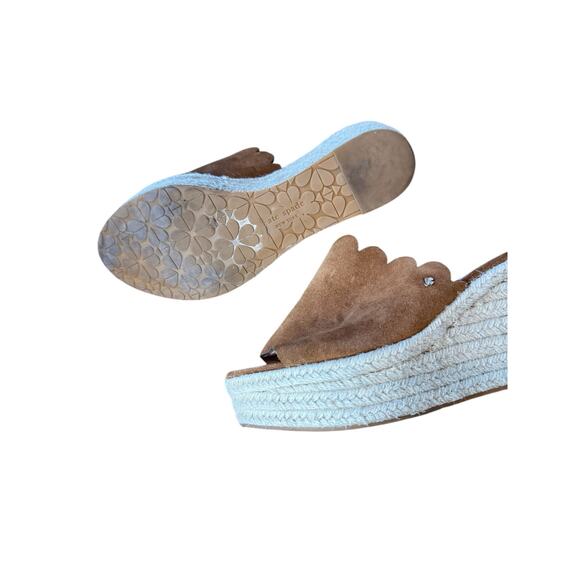 KATE SPADE Tabby Espadrille Wedge Sandals Sz 9.5 EUC $129 MSRP Tan Summer Raffia - Picture 6 of 12